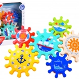 Gekleurde tandwielen voor in het water