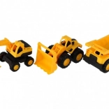 Set of Construction Vehicles 3 pcs plastic 12 cm freewheel in box