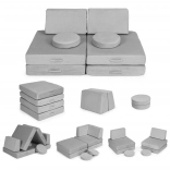 Large foldable modular DIY kids’ sofa, 8 soft cushions - gray ECOTOYS
