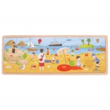 Houten puzzel Op het strand
