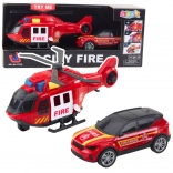 Firefighting Set Helicopter and Car with Lights and Sounds