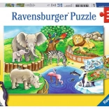 Puzzle 2x12 pièces Animaux du zoo