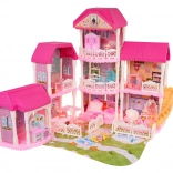 Mega poppenhuis voor prinsessen met accessoires