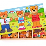 Wooden Dress‑Up Puzzle Bear Family