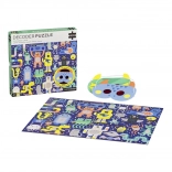 Petit Collage puzzel Monsters 100 stukjes met 3D-maskers