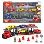 Tow Truck Set with Toy Cars and Traffic Signs