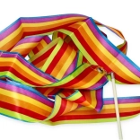GOKI Rainbow Gymnastics Ribbon with Wand - Striped