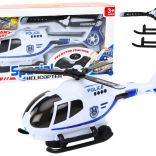 Polizeilicher Rettungshubschrauber mit Licht und Sound