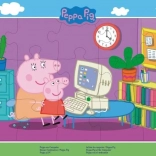 15-piece puzzle in frame Peppa Pig