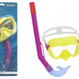 Masque de snorkeling pour enfants avec tuyau jaune et rose Bestway