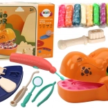 Creative dinosaur dentist set with modeling clay and accessories