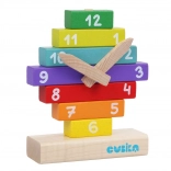 Cubika klok met magnetische wijzers – houten puzzel met 10 stukken