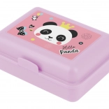 Pink lunch box with Hello Panda motif