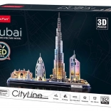 Illuminated 3D puzzle panorama Dubai CityLine by CUBICFUN, 182 pieces