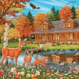 familiepuzzel Cobble Hill Vijver bij het Huisje 350 stukjes