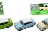 metal model trabant 1:60 by welly, 7 cm, freewheel, color mix