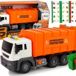 Orange sorting garbage truck 1:16 with friction drive and sound effects