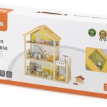 VIGA wooden dollhouse with figures and accessories