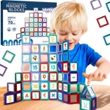 Woopie magnetic construction set – 3D cubes with numbers, 70 pieces