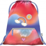 Baagl sac avec poche arc-en-ciel rouge
