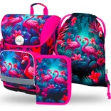 Set scolaire BAAGL Ergo Flamants – cartable, trousse et sac