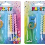 Party Candle Number 5 with Extra Candles