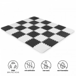 KINDERKRAFT Luno foam play mat, black and white, 30 pcs (29.5 × 29.5 cm)