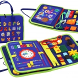 Blauwe sensorische educatieve plank voor kinderen