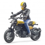 Bruder bworld moto Scrambler DUCATI Café Racer avec pilote 1:16