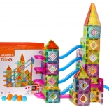 magnetic building set castle with marble run 226 pieces
