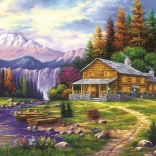 Puzzel Zonsondergang in de bergen 1000 stukjes