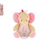 Musical plush elephant TULILO 18 cm pink