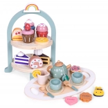Wooden Children's Tea Party Set with Cakes