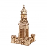 Ugears 3D houten mechanische puzzel Alexandrijnse vuurtoren met LED-verlichting
