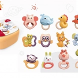 set van 12 rammelaars in koffertje