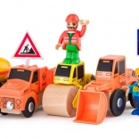 Construction Vehicles with Drivers – Wooden Set for Kids