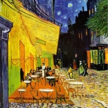 Puzzel museum: Terras van het café in de nacht 1000 stukjes