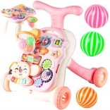 5-in-1 Push Walker with Activity Table and Piano – Pink