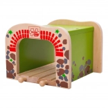 Tunnel double en bois pour trains BIGJIGS RAIL