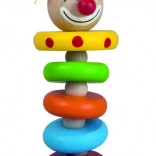 DETOA clown on elastic cord 12 cm – wooden toy for children 6 months+