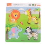 puzzle encastrable en bois avec animaux du zoo et grandes poignées