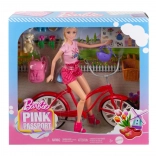Barbie à vélo avec son chiot – set de voyage Passeport rose
