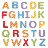 Alphabet magnétique en bois coloré