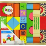 Wooden Building Blocks Castle and Shapes