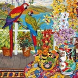 Parrots on the Veranda Puzzle 1000 Pieces