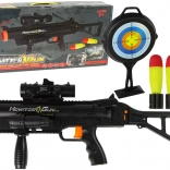Kids’ grenade launcher with rockets, sounds, and flashlight – black