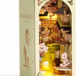 ROBOTIME FALLING SAKURA 3D boekensteun met warm LED-licht (houten bouwpakket)