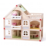 Two-story dollhouse with terrace