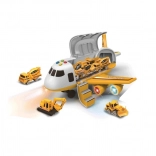 Passagiersvliegtuig met laadruimte en 3 autootjes 1:64