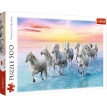 Puzzle 500 pièces Chevaux blancs au galop Trefl